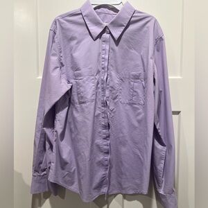 Chicos women lavender Classic button down shirt. Size 1